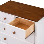 Commode rustique en bois gris/blanc à 6 tiroirs, assemblage par 1 personne