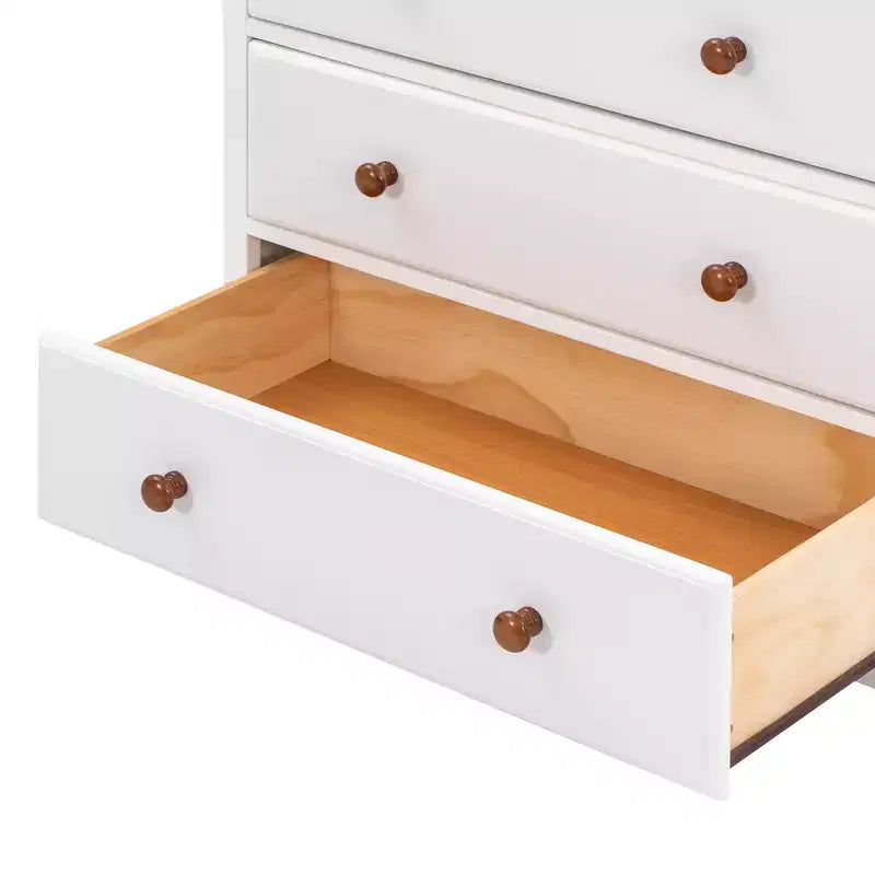 Commode rustique en bois gris/blanc à 6 tiroirs, assemblage par 1 personne