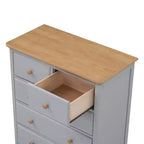 Commode rustique en bois gris/blanc à 6 tiroirs, assemblage par 1 personne