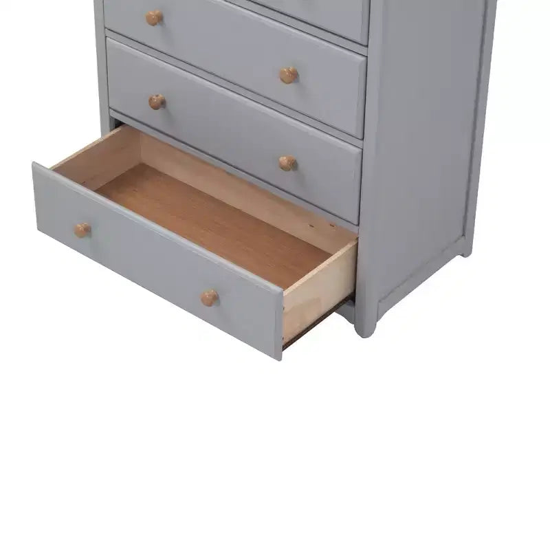 Commode rustique en bois gris/blanc à 6 tiroirs, assemblage par 1 personne