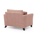Canapé à dossier capitonné en velours côtelé – Beige / Noir / Rose, 1 place