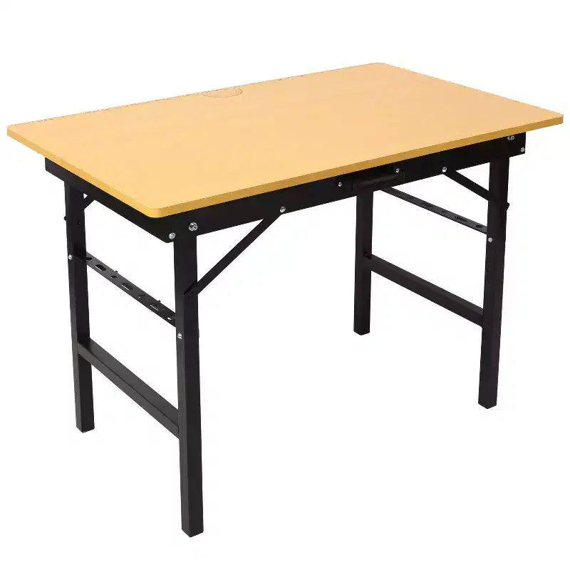 Bureau pliant marron et noir, rectangulaire, 2 places