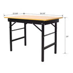 Bureau pliant marron et noir, rectangulaire, 2 places