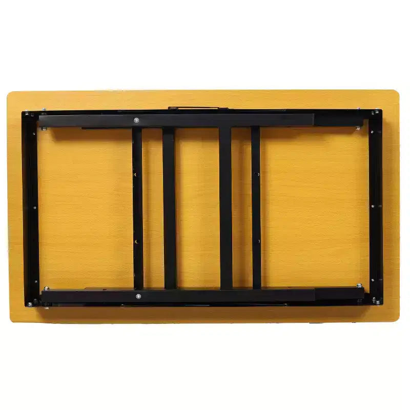 Bureau pliant marron et noir, rectangulaire, 2 places