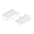 Lit de sol et lit surélevé 2-en-1 pour enfant en bois naturel / blanc, 1 enfant
