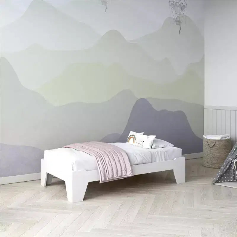 Lit de sol et lit surélevé 2-en-1 pour enfant en bois naturel / blanc, 1 enfant