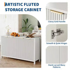 Buffet 4 portes Chêne / Blanc avec étagères réglables – 1 Unité