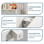 Buffet 4 portes Chêne / Blanc avec étagères réglables – 1 Unité