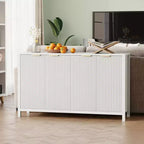Buffet 4 portes Chêne / Blanc avec étagères réglables – 1 Unité