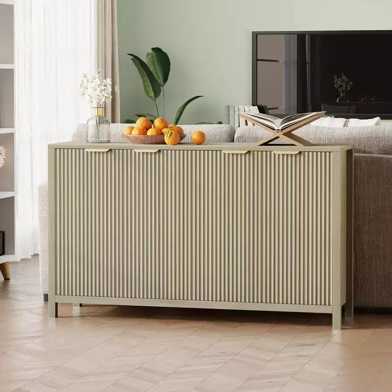 Buffet 4 portes Chêne / Blanc avec étagères réglables – 1 Unité