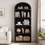 Étagère à 5 niveaux arquée, Noir/Brun/Blanc, Simple, 182 cm de hauteur