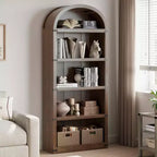 Étagère à 5 niveaux arquée, Noir/Brun/Blanc, Simple, 182 cm de hauteur