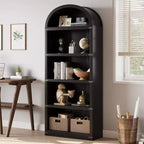 Étagère à 5 niveaux arquée, Noir/Brun/Blanc, Simple, 182 cm de hauteur