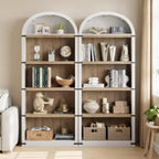 Étagère à 5 niveaux arquée, Noir/Brun/Blanc, Simple, 182 cm de hauteur