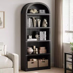 Étagère à 5 niveaux arquée, Noir/Brun/Blanc, Simple, 182 cm de hauteur