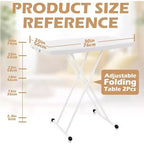Table pliante noire, réglable en hauteur, structure métallique, 1 personne