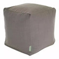 Pouf Carré en Lin Gris / Magnolia / Bleu Marine – Simple
