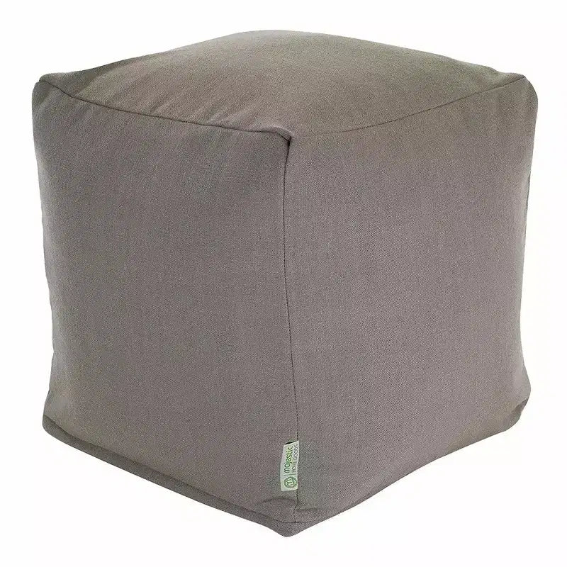 Pouf Carré en Lin Gris / Magnolia / Bleu Marine – Simple