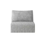 Fauteuil d'appoint en velours côtelé gris, rembourré, 1 place