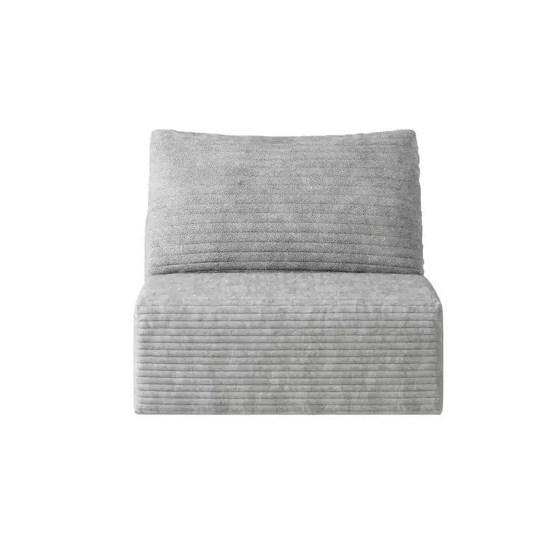 Fauteuil d'appoint en velours côtelé gris, rembourré, 1 place