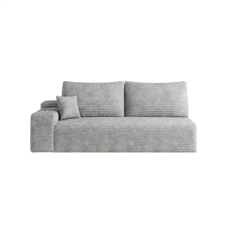 Fauteuil d'appoint en velours côtelé gris, rembourré, 1 place