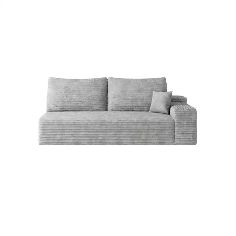 Fauteuil d'appoint en velours côtelé gris, rembourré, 1 place