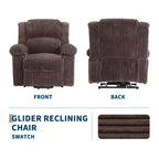 Fauteuil inclinable manuel en velours côtelé avec accoudoirs, simple, plusieurs coloris
