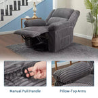 Fauteuil inclinable manuel en velours côtelé avec accoudoirs, simple, plusieurs coloris