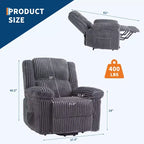 Fauteuil inclinable manuel en velours côtelé avec accoudoirs, simple, plusieurs coloris