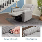 Fauteuil inclinable manuel en velours côtelé avec accoudoirs, simple, plusieurs coloris