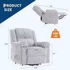 Fauteuil inclinable manuel en velours côtelé avec accoudoirs, simple, plusieurs coloris