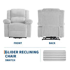 Fauteuil inclinable manuel en velours côtelé avec accoudoirs, simple, plusieurs coloris