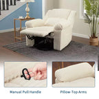 Fauteuil inclinable manuel en velours côtelé avec accoudoirs, simple, plusieurs coloris