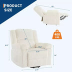 Fauteuil inclinable manuel en velours côtelé avec accoudoirs, simple, plusieurs coloris