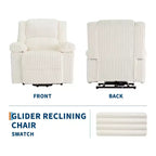 Fauteuil inclinable manuel en velours côtelé avec accoudoirs, simple, plusieurs coloris