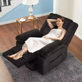 Corduroy Recliner Chair, Manual Recliner Sofa with Handle, Pillow Top Arms, Thick Padding, Side Pocket, 400Lbs Capacity, Adjustable Recliner