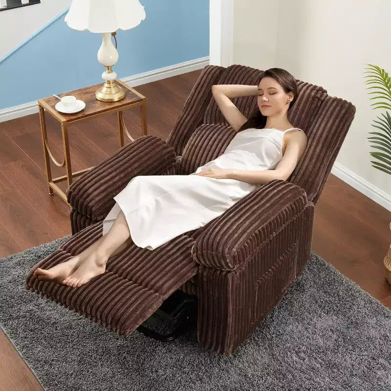 Fauteuil inclinable manuel en velours côtelé avec accoudoirs, simple, plusieurs coloris