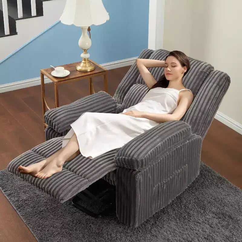 Fauteuil inclinable manuel en velours côtelé avec accoudoirs, simple, plusieurs coloris