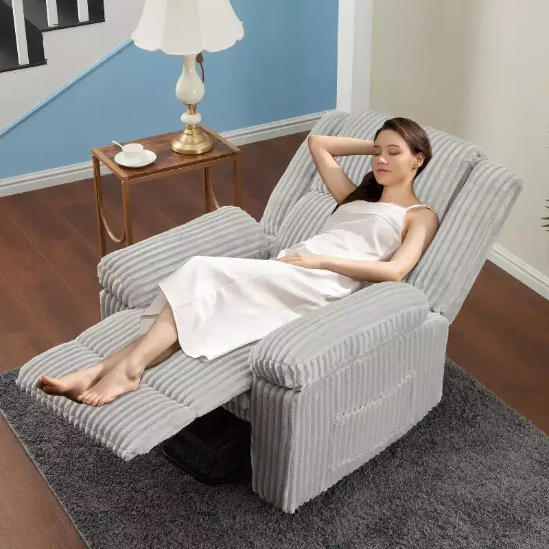 Fauteuil inclinable manuel en velours côtelé avec accoudoirs, simple, plusieurs coloris