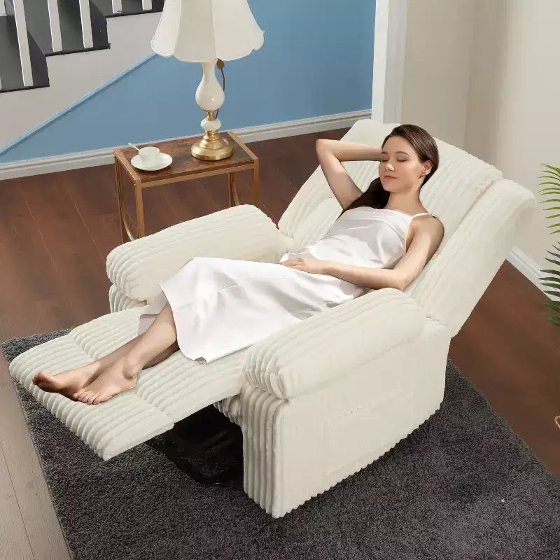Fauteuil inclinable manuel en velours côtelé avec accoudoirs, simple, plusieurs coloris