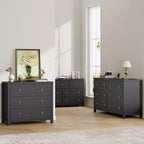Commode en bois noir, 3/6/7 tiroirs, 54 po de large