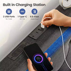 Cadre de lit plateforme rembourré avec tiroirs de rangement, lumières LED et station de recharge – Noir / Gris / Blanc, Simple / Double / Queen, 1 personne