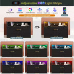 Commode haute à 5 tiroirs avec lumière LED et station de charge – Noir / Rose / Rétro / Blanc