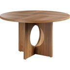 Table de salle à manger ronde de 119,4 cm, noir/brun/brun rougeâtre, piédestal, 4-6 places