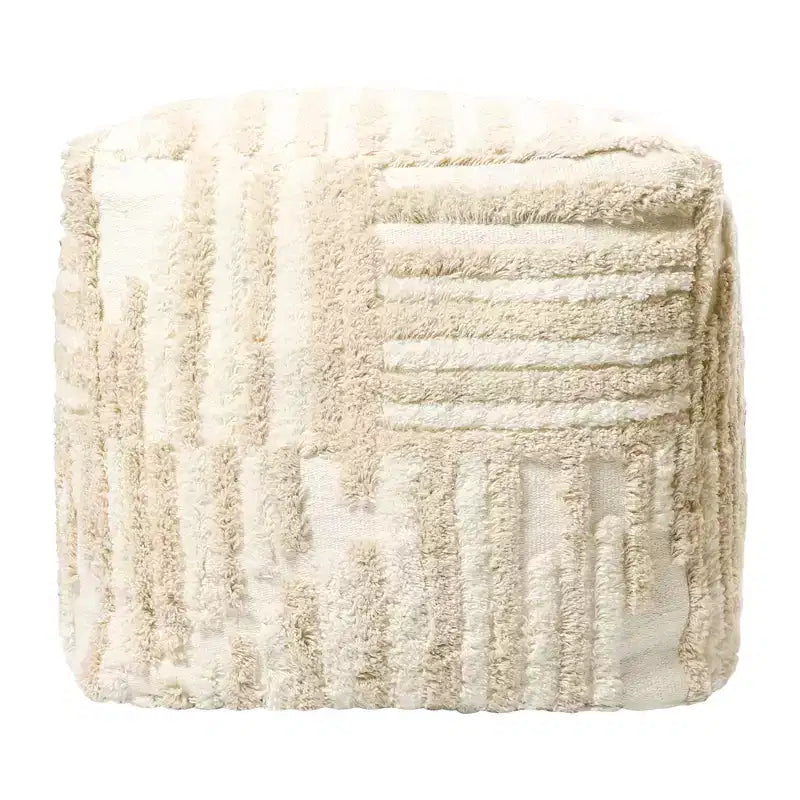 18 Cotton Cube Striped Pouf Ottoman