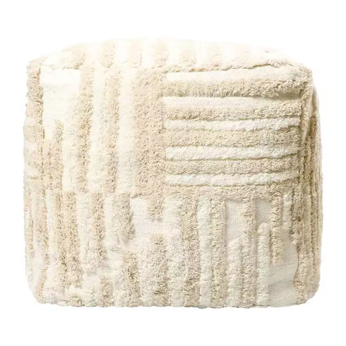 18 Cotton Cube Striped Pouf Ottoman