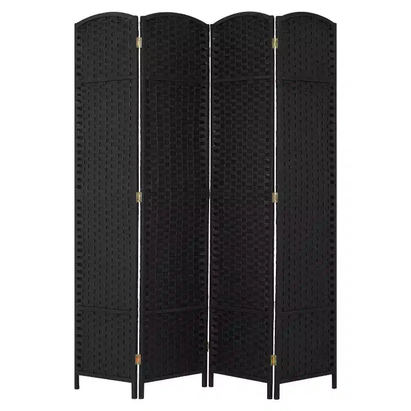 Paravent pliant tressé beige / noir / marron – 4, 6 ou 8 panneaux, Séparateur de pièce 1 à 2 personnes
