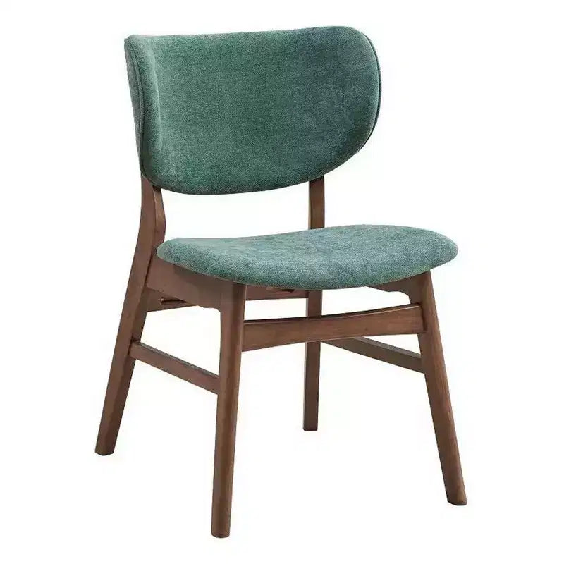 Chaise de salle à manger sans accoudoirs vert doux et noyer marron, lot de 2