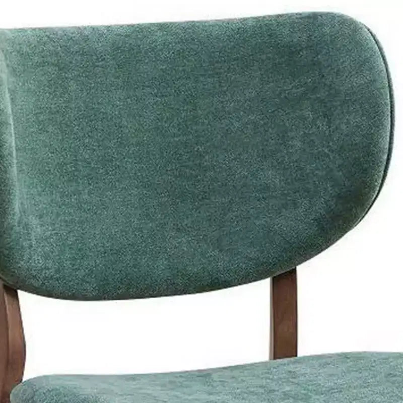 Chaise de salle à manger sans accoudoirs vert doux et noyer marron, lot de 2