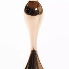 Table d'appoint ronde en métal gris mat/noyer avec pied en queue de sirène, pour 1